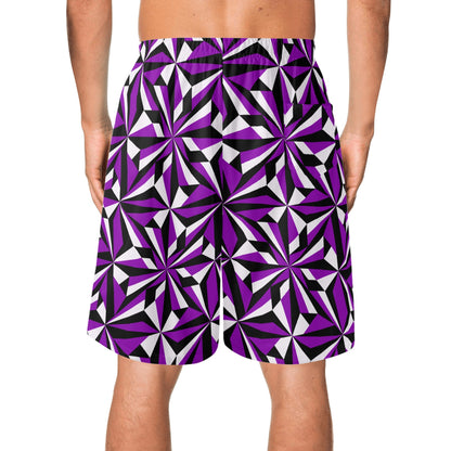 Desert Flowers in Purple Beach Shorts