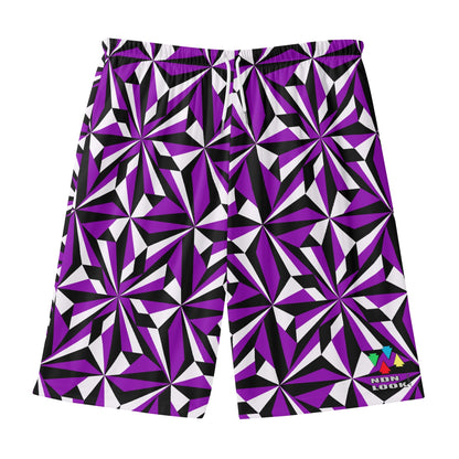 Desert Flowers in Purple Beach Shorts