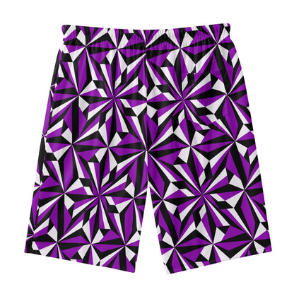 Desert Flowers in Purple Beach Shorts