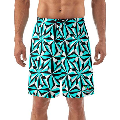 Desert Flowers in Turquoise Beach Shorts