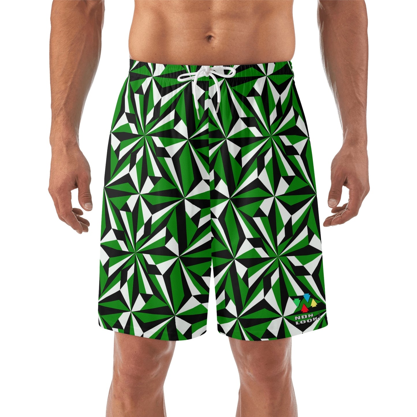 Desert Flowers in Green Beach Shorts