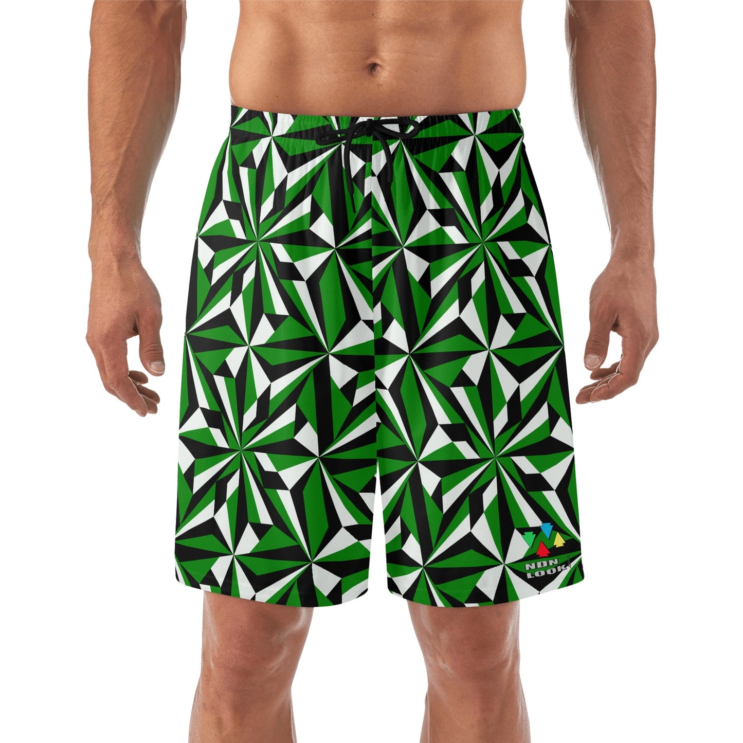 Desert Flowers in Green Beach Shorts