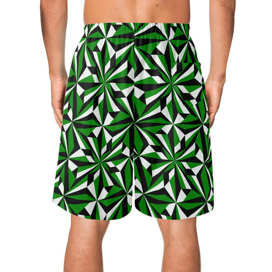 Desert Flowers in Green Beach Shorts