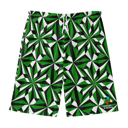 Desert Flowers in Green Beach Shorts