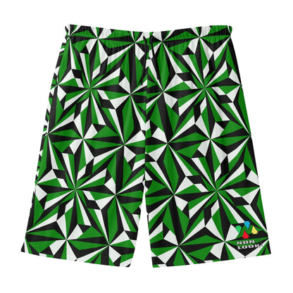 Desert Flowers in Green Beach Shorts