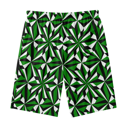 Desert Flowers in Green Beach Shorts