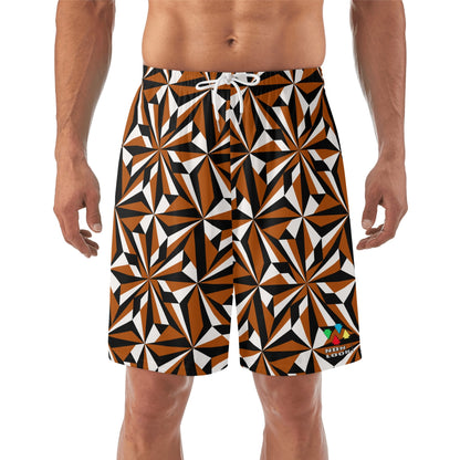 Desert Flowers in Rust Beach Shorts