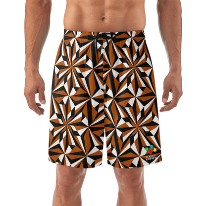 Desert Flowers in Rust Beach Shorts