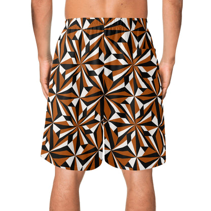 Desert Flowers in Rust Beach Shorts