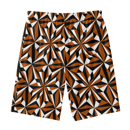 Desert Flowers in Rust Beach Shorts