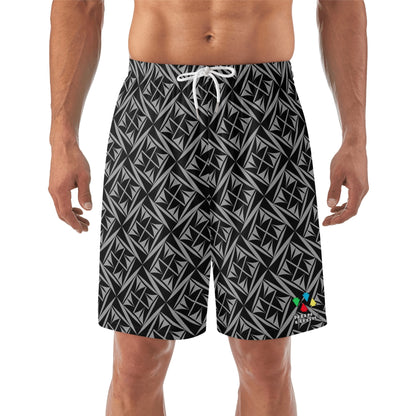 Sacred Winds in Charcoal Beach Shorts