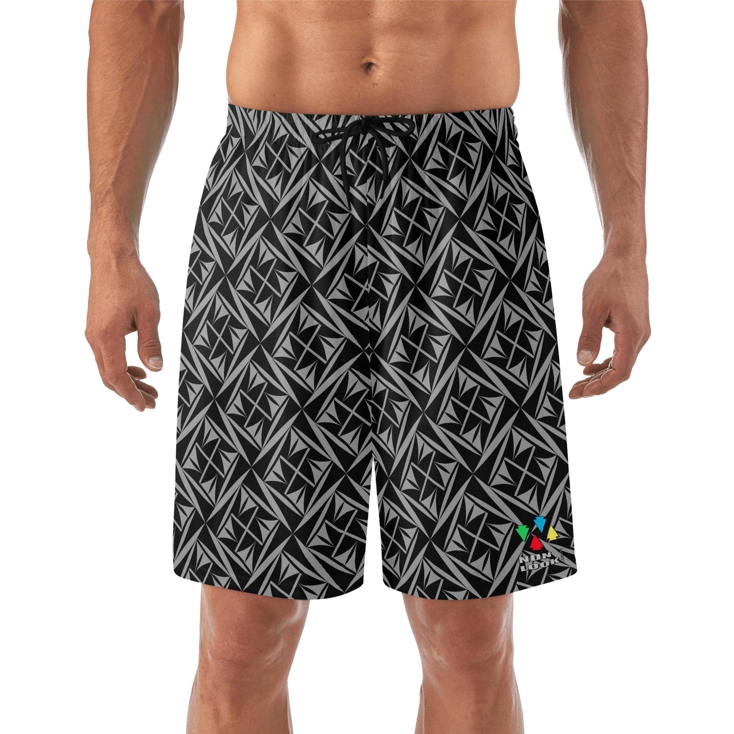 Sacred Winds in Charcoal Beach Shorts