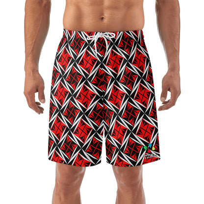 Sacred Winds in Red Beach Shorts