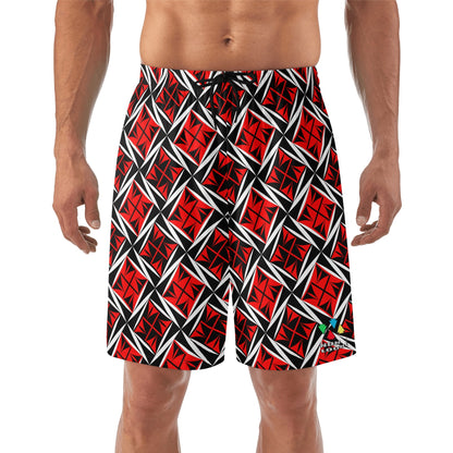 Sacred Winds in Red Beach Shorts