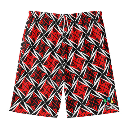 Sacred Winds in Red Beach Shorts