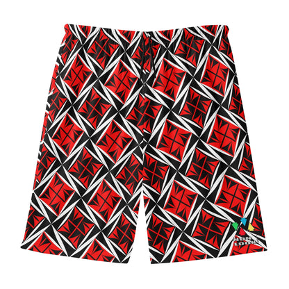 Sacred Winds in Red Beach Shorts