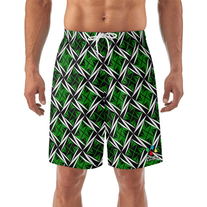 Sacred Winds in Green Beach Shorts