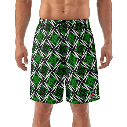 Sacred Winds in Green Beach Shorts