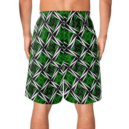 Sacred Winds in Green Beach Shorts