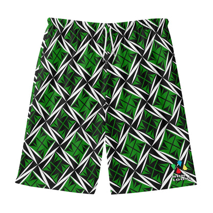 Sacred Winds in Green Beach Shorts