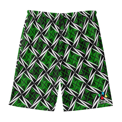 Sacred Winds in Green Beach Shorts