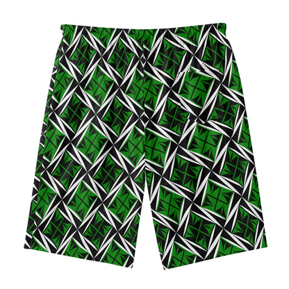 Sacred Winds in Green Beach Shorts