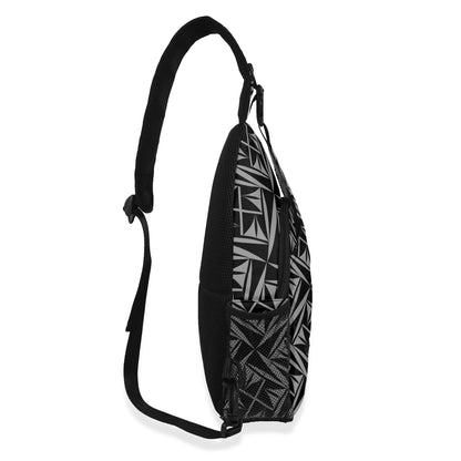 Sacred Winds in Charcoal Crossbody Bag