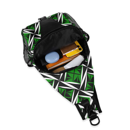 Sacred Winds in Green Crossbody Bag