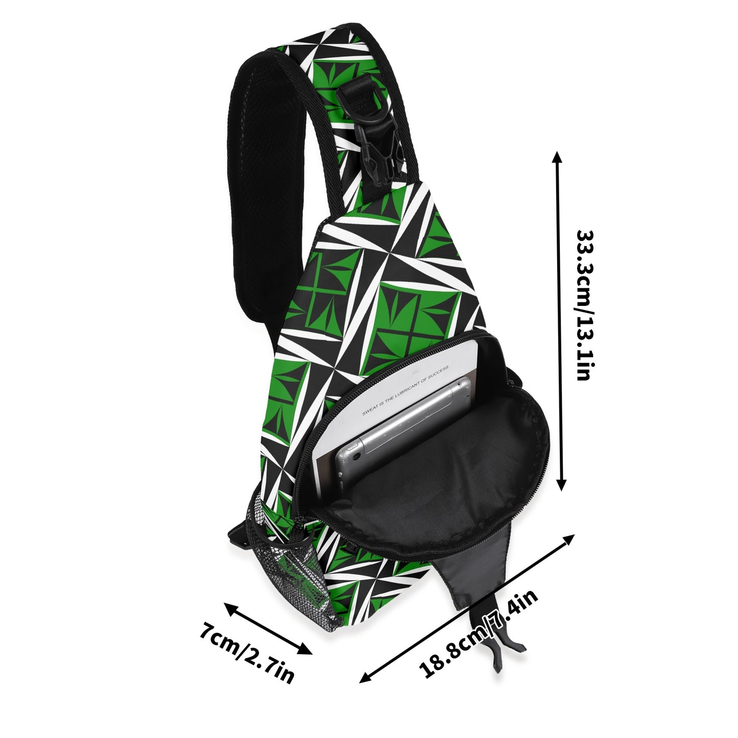 Sacred Winds in Green Crossbody Bag