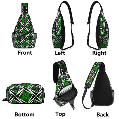 Sacred Winds in Green Crossbody Bag