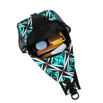 Sacred Winds in Turquoise Crossbody Bag