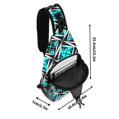 Sacred Winds in Turquoise Crossbody Bag