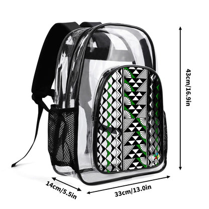 Sun and Rain in Green Transparent Backpack