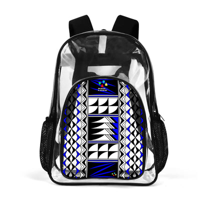 Blessed Feathers in Blue Transparent Backpack