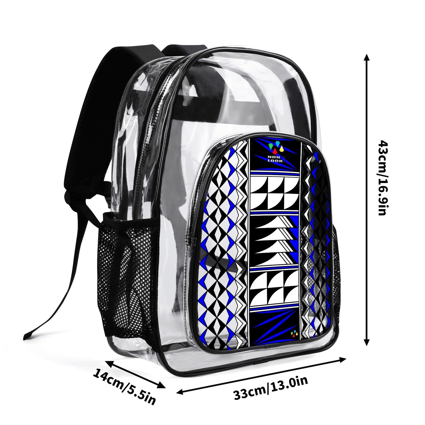 Blessed Feathers in Blue Transparent Backpack