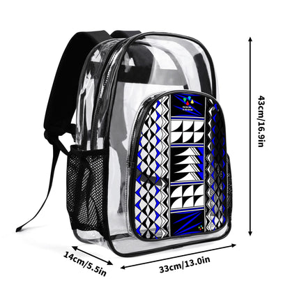 Blessed Feathers in Blue Transparent Backpack