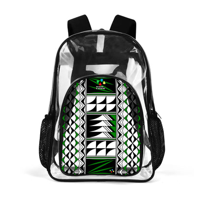Blessed Feathers in Green Transparent Backpack