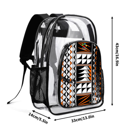 Blessed Feathers in Orange Transparent Backpack