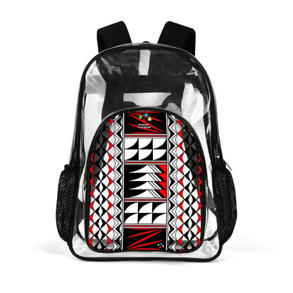 Blessed Feathers in Red Transparent Backpack