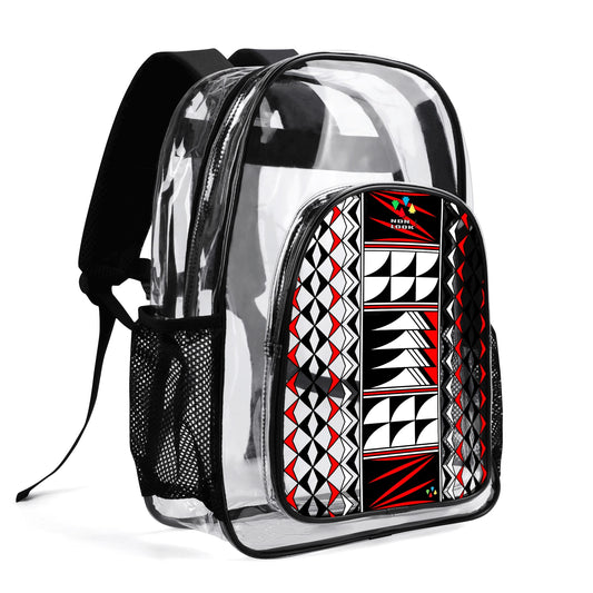 Blessed Feathers in Red Transparent Backpack