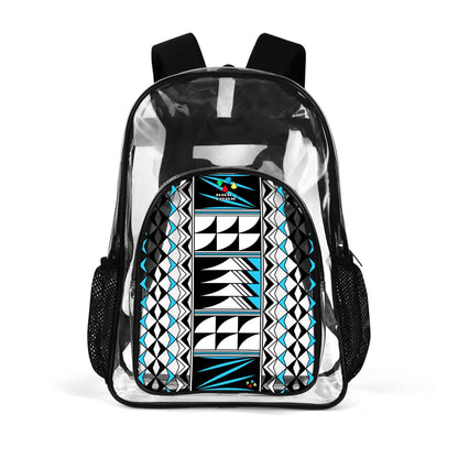 Blessed Feathers in Turquoise Transparent Backpack