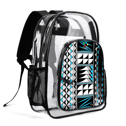 Blessed Feathers in Turquoise Transparent Backpack