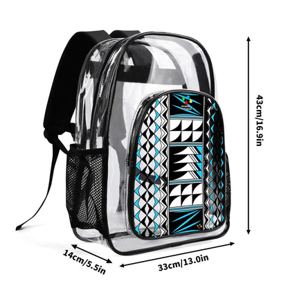 Blessed Feathers in Turquoise Transparent Backpack
