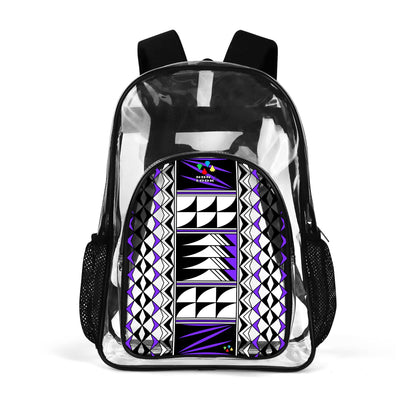Blessed Feathers in Purple Transparent Backpack