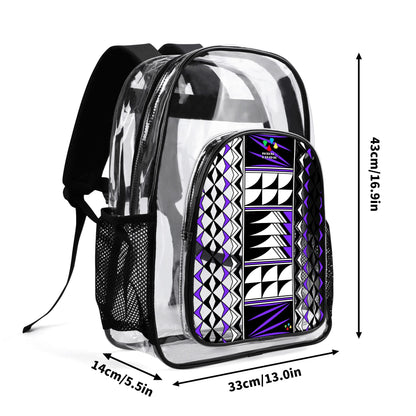 Blessed Feathers in Purple Transparent Backpack