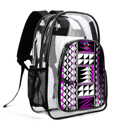 Blessed Feathers in Pink Transparent Backpack