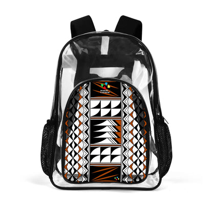 Blessed Feathers in Rust Transparent Backpack