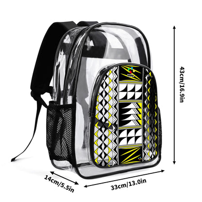 Blessed Feathers in Yellow Transparent Backpack