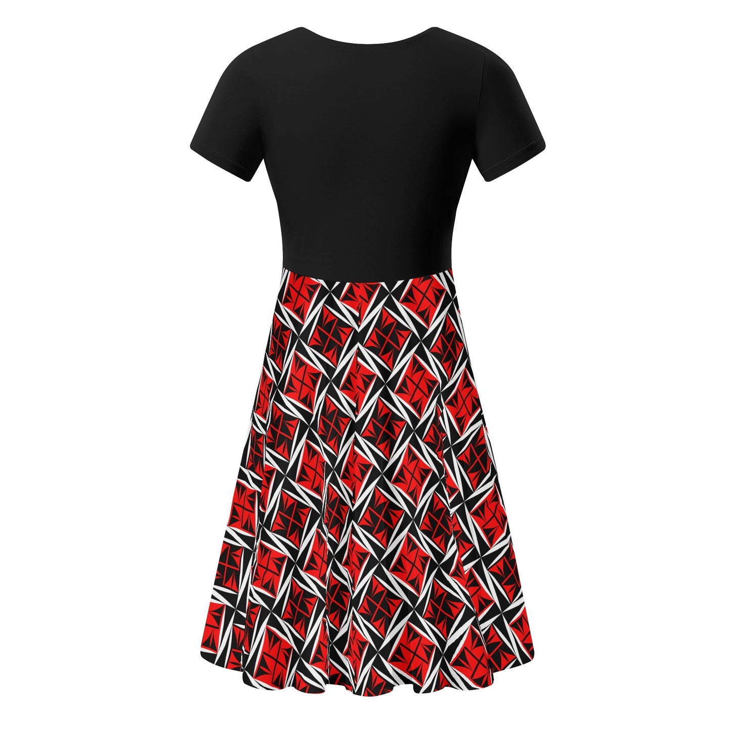 Sacred Winds in Red - Black Top Summer Dress