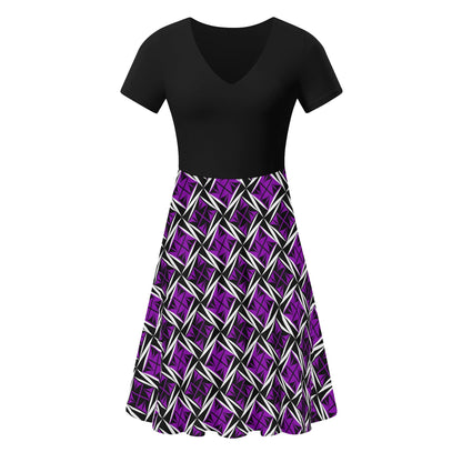 Sacred Winds in Purple - Black Top Summer Dress